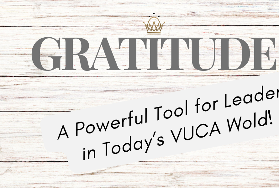 A diverse group of business leaders engaged in a collaborative discussion, reflecting the theme of gratitude in leadership. The image symbolizes teamwork, resilience, and the importance of fostering a positive culture in a VUCA (Volatile, Uncertain, Complex, Ambiguous) world.